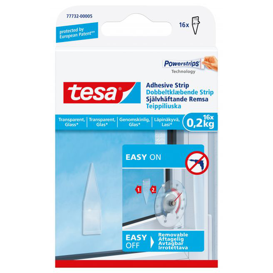 Tesa Dobbeltklæbende strips til transparente overflader og glas (1 kg), 8 stk.