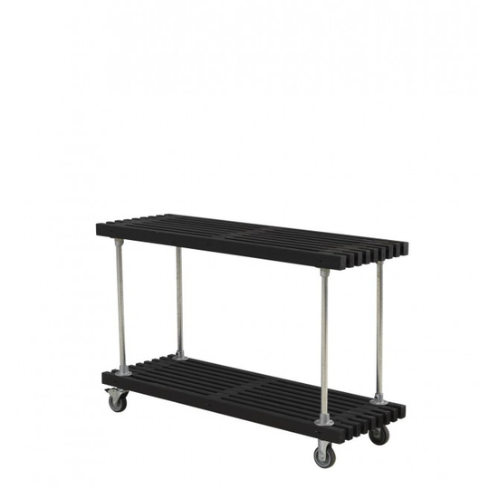 Plus Tralle Grill-/Anretterbord m/hjul 140x49x90 cm - sort