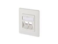 BTR E-DAT modul 8/8(8) UP empty - Planforsænket stikdåse - ren hvid, RAL 9010 - 2 porte
