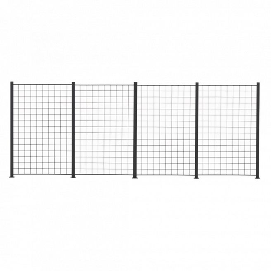 4 fag espalie sort 150x100 cm inkl. 5 alu stolper 158 cm - 116-097