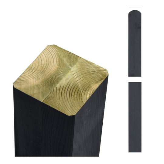 Plus Omlimede stolper 90x90mm x208cm grundmalet antrazit grå 20367-16