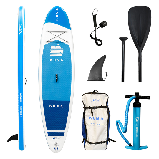Kona shore air sup 10.8, komplett kit inkl. Redningsvest
