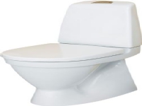 Gustavsberg Nautic toilet med åben skyllerand, lukket S-lås, Ceramic Plus samt hvid toiletsæde m/Soft Close & Quick Release funktion