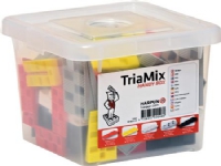 Plastkiler Triamix 70 stk assorteret, fordelt på 5 størrelser, rød, gul, hvid grå og sort