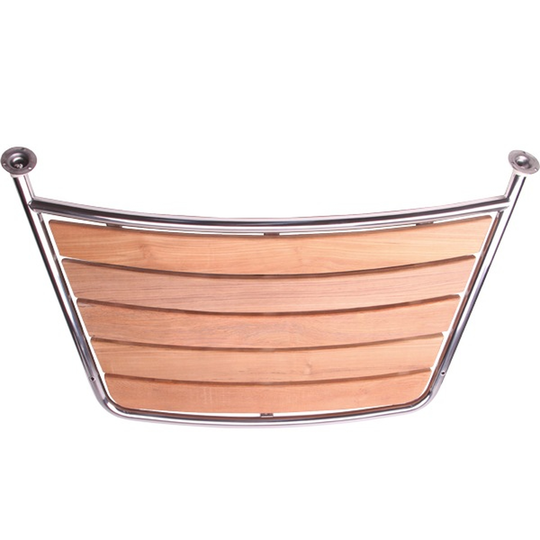 Badeplatform i Teak, Rustfri stål Ø25mm 109x60cm