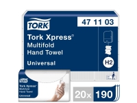 Håndklædeark Tork H2 Xpress 2-lag Multifold - (190 stk. x 20 pakker/karton)