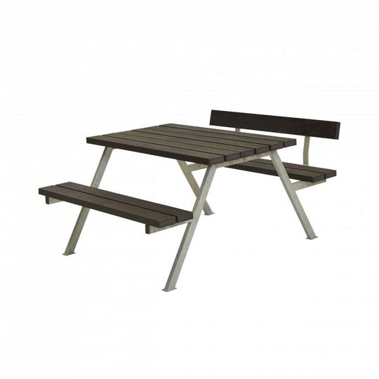 Plus Alpha Bord/Bænkesæt m/1 ryglæn - 118 cm - Genbrugsplast