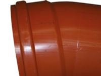 PVC-bøjning 15°, 400mm - glat kloak, Uponor