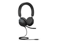 Jabra Evolve2 40 UC Stereo - Headset - på øret - kabling - USB-C - støjisolerende