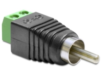 Delock Adapter RCA male > Terminal Block - Video / lyd adapter - komponent-video / audio - 2 pins terminalblok han til RCA han