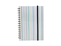 Notesbog A5 plast med spiralryg oceanstriber