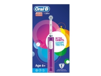 Oral-B Junior 6+, Barn, Lilla, Hvid, 2 min, 30 sec, 6 År, Batteri, 1 stk