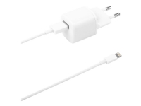 DELTACO USB-AC181 - Strømforsyningsadapter - 12 Watt - 2.4 A (USB) - hvid - for Apple iPad/iPhone/iPod (Lightning)