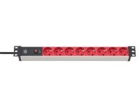 Brennenstuhl 1390007118, 2 m, 8 AC stikkontakt(er), Indendørs, IP20, Sort, Rød, 10 A