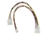 ICIDU - Strømforsyningsadapter - 4-PIN intern strøm (han) til 4-PIN intern strøm, 4-PIN mini-strømforsyningsforbinder (hun) - 25 cm - sort