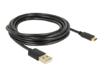 Delock - USB-kabel - USB-C (han) til USB (han) - USB 2.0 - 3 A - 3 m - sort