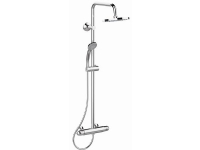 IDEAL STANDARD Børma Idealrain C25 brusesystem med termostat til vægmontering, Ø80mm håndbruser og Ø200mm hovedbruser