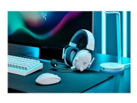 Razer BlackShark V2 PRO - Headset - fuld størrelse - Bluetooth - trådløs, kabling - 3,5 mm jackstik - støjisolerende - hvid