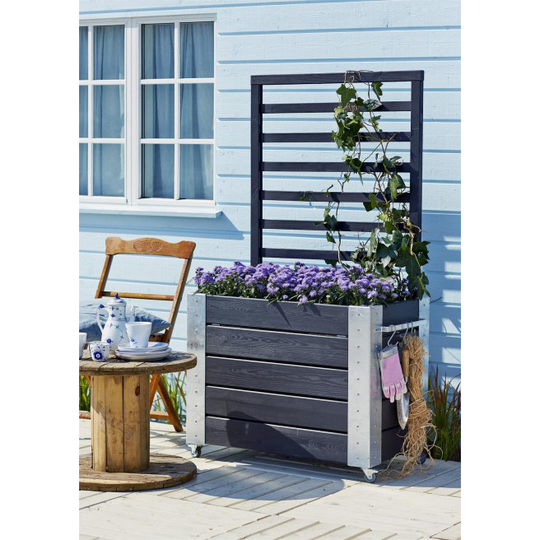 Plus Cubic blomsterrumdeler 87x50x155cm m/hjul sort 18249-15