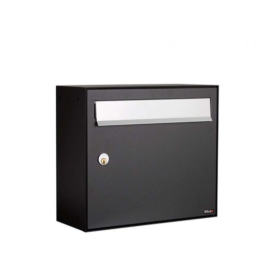 Allux HC4 - uden lås 1 modul Sort m. grå klap Systempostkasse - F47770-1S