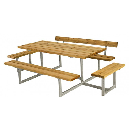 Plus Basic Bord/Bænke-sæt m/1 ryglæn+2 påbygninger lærk 185814-3