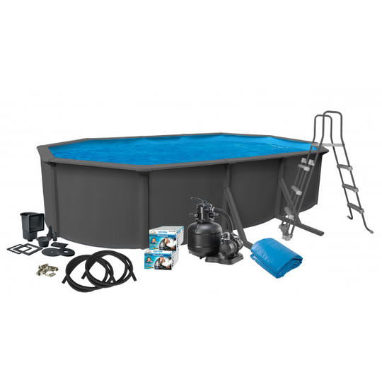 Swim & Fun Pool Basic 610 x 360 x 120 cm - antracitgrå - 2935