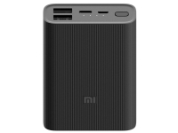 Xiaomi Mi Power Bank 3 Ultra Compact - Powerbank - 10000 mAh - 3 output-stikforbindelser (2 x USB, USB-C) - Sort