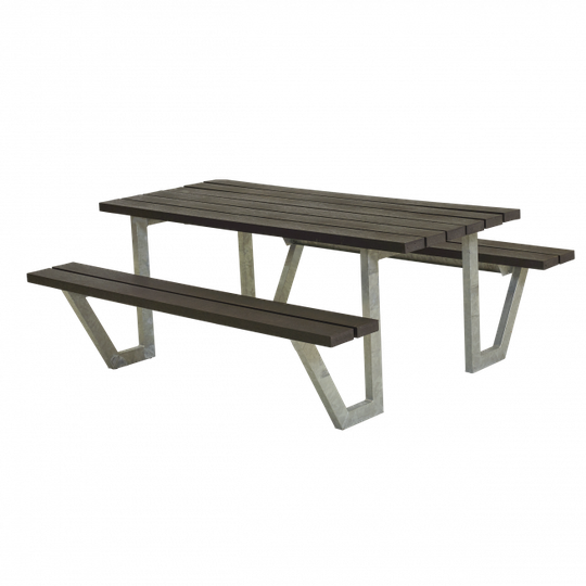 Plus Wega Bord/Bænkesæt - 177 cm - ReTex - Sort - 187710-35