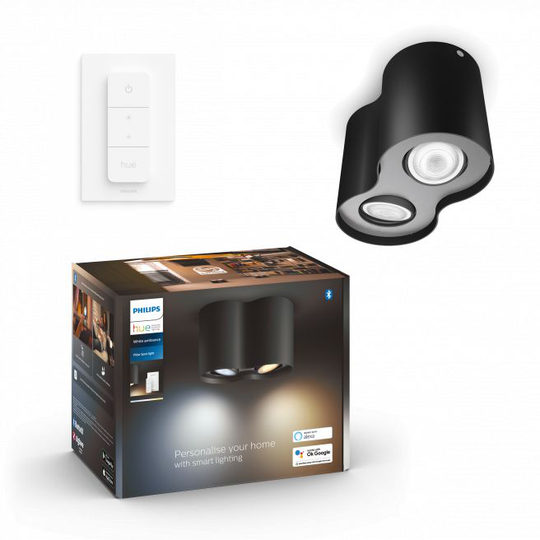 Philips Hue Pillar Hue plate/spiral Sort 2x5W 230V - 929003046401