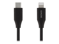 DELTACO IPLH-301M - Lightning-kabel - Lightning han til USB-C han - 25 cm - sort - for Apple iPad/iPhone/iPod (Lightning)