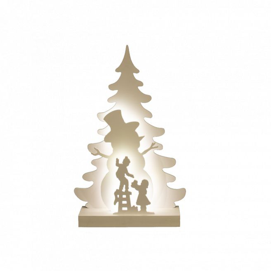 Julesilhuet 3D LED med snemand motiv NORDIC WINTER