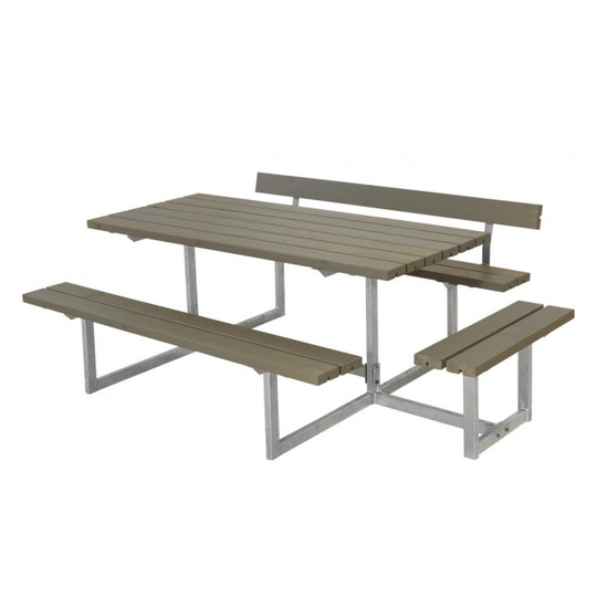 Plus Basic Bord/Bænke-sæt m/1 ryglæn+1 påbygning gråbrun 185816-18