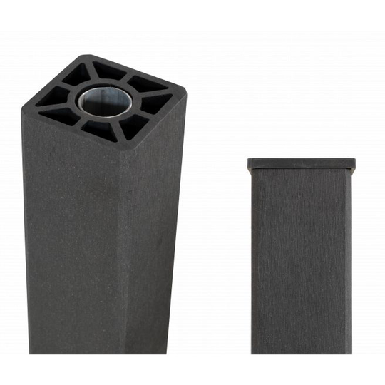Plus Kompositstolpe m/stålkerne - B 9 cm x H 153 cm - Skifergrå struktur