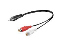 MicroConnect - Lydsplitter - RCA han til RCA hun - 20 cm