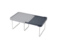 CupboardStore™ Expandable Shelf - 16,25x25,5x21,45cm - PP - Rostfritt stål - Grå/grå