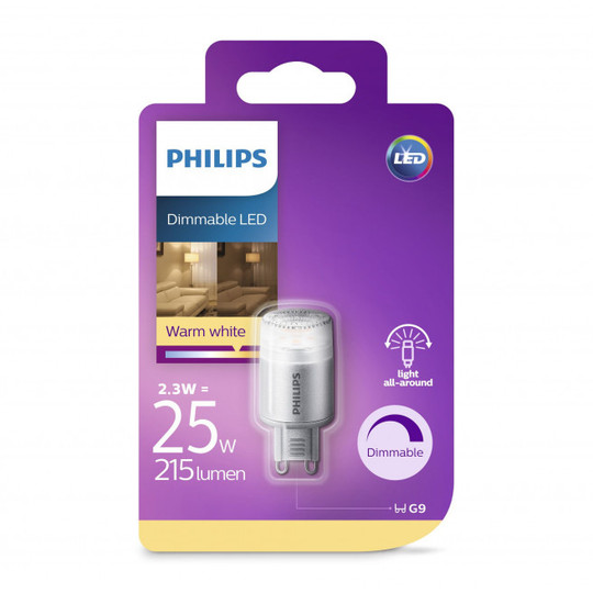 Philips LED stift 25W G9 varm hvid dæmpbar 1 stk - 8718696578674