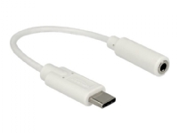 Delock - Lyd adapter - USB-C han til stereo mini-jackstik hun - 14 cm - hvid