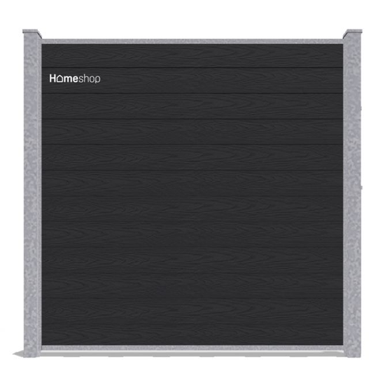 Wimex Shield Komposit hegn - Black-Wood V-profil Startsæt H 180 cm B 197 cm