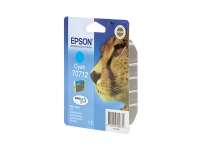 Epson T0712 - 5.5 ml - cyan - original - blister med RF/akustisk alarm - blækpatron - for Stylus DX9400, SX115, SX210, SX215, SX218, SX415, SX515, SX