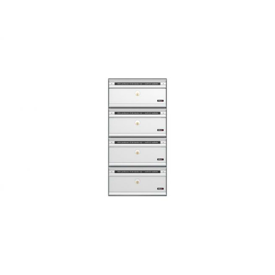 Allux PC1 - uden lås 4 modul Alu. Grå m. alulåge Systempostkasse - F47805-4