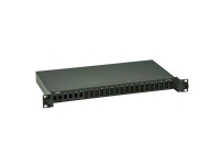 LAURITZ KNUDSEN Fiber patchpanel basis Actassi 19 udtræksbar 1HE for 24 stk. LC duplex adapter (48 fiber), farve: sort