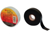 3M Scotch® Super 88 vinyl tape sort 19mmx6mx0,22mm. Anvendes til at isolere ledninger mod alle vejrforhold