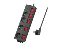 LogiLink LPS251, 1,5 m, 4 AC stikkontakt(er), Indendørs, Type F, Type F (CEE 7/4), IP20
