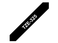 Brother TZe-325 - hvid på sort 9mm x 8m