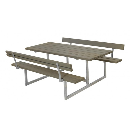 Plus Basic Bord/Bænke-sæt m/2 ryglæn gråbrun 185812-18