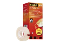 Scotch® Crystal klar tape, value pack, 8 ruller, 19 mm x 33 m