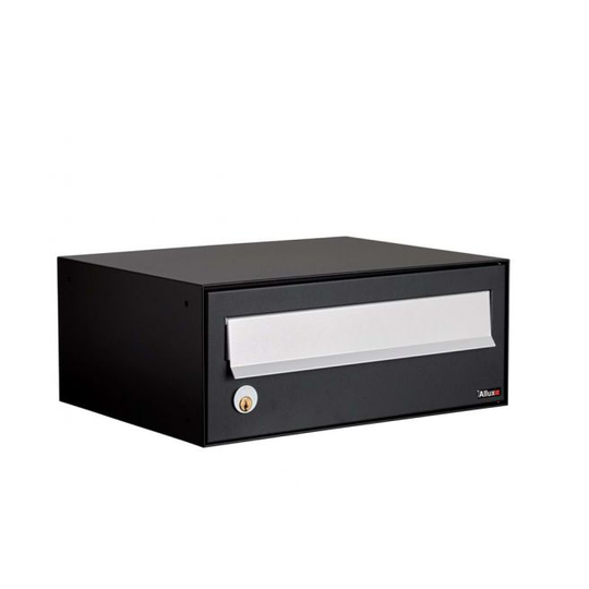 Allux LC4 - uden lås 1 modul Sort m. grå klap Systempostkasse - F47760-1S