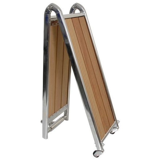 Landgangsbro Foldbar i Teak, Højglanspoleret Rustfri stål 160x28cm