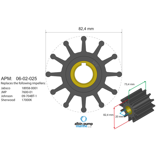 Premium impeller pn 06-02-025