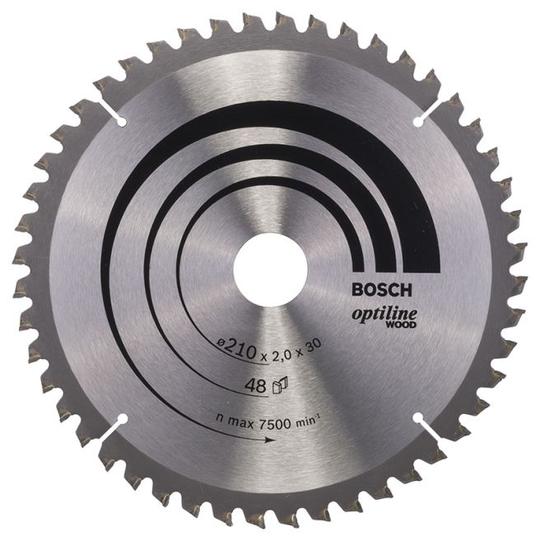 Bosch Rundsavsklinge Ø 210 X 30mm 48 T -5gr Træ - 2608640430